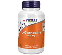Now Foods, L-Carnosina, 500mg, 100 Cápsulas veganas, Probado en Laboratorio, Aminoácido, Sin Soja, Sin Gluten, Vegetariano