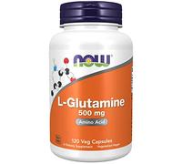 Now Foods, L-Glutamina, 500mg, 120 Cápsulas veganas, Probado en Laboratorio, Aminoácido, Sin Gluten, Sin Soja, Vegetariano