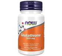 Now Foods, L-Glutathione, 500mg, con Cardo Mariano y Ácido Alfa Lipoico, 30 Cápsulas veganas, Aminoácido, Testado en Laboratorio, Sin Gluten, Sin Soja, Sin OGM