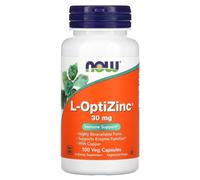 Now Foods - L-OptiZinc 30mg | Alto contenido de zinc para el apoyo del sistema inmunológico y la salud de la piel - 100 cápsulas veganas
