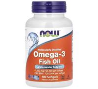 Now Foods - OMEGA 3 (MOLECULARY DISTILLED) | Huile de poisson hautement purifiée pour la santé du cœur et du cerveau - 100 softgels