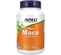 Now Foods, Raw Maca, 750mg, Raíz de Maca, Lepidium meyenii, 90 Cápsulas veganas, Testado en Laboratorio, Sin Soja, Vegetariano, Sin Gluten, No GMO
