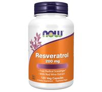 Now Foods, Resveratrol, 200mg, 120 Cápsulas veganas, Probado en Laboratorio, Sin Soja, Sin Gluten, Vegetariano, No GMO