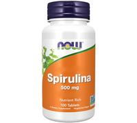 Now Foods, Spirulina, 500mg, 100 Tabletas veganas, Testado en Laboratorio, Sin Soja, Sin Gluten, Vegetariano, No GMO