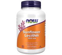 Now Foods, Sunflower Lecithin (Lecitina de Girasol) 1.200mg, Dosis Alta, 100 Cápsulas blandas, Probada en Laboratorio, Sin Soja, Sin Gluten, no GMO