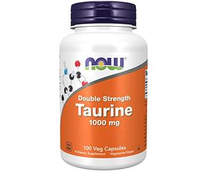 Now Foods, Taurina, Doble Fuerza, 1.000mg, 100 Cápsulas Veganas, Probado en Laboratorio, Aminoácido, Sin Gluten, Sin Soja, Vegetariano
