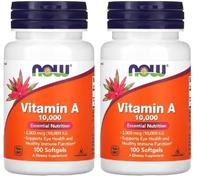 Now Foods - VITAMIN A 10000 IU from fish liver oil | Vitamina A 10,000 UI | Apoyo a la Visión y al Sistema Inmunológico - 100 Softgels (Paquete de 2)