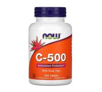 Now Foods Vitamina C-500, con escaramujos, 250 comprimidos