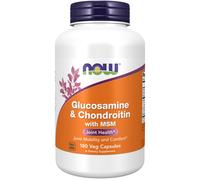 now - glucosamina y condroitina con msm - 180 cápsulas vegetales