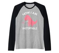 Now I'm Unstoppable - Funny T-Rex Dinosaur Camiseta Manga Raglan