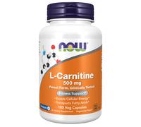 now - l-carnitina 500 mg - 180 cápsulas vegetales