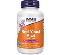 now - levadura de arroz rojo 600 mg - 120 cápsulas vegetales