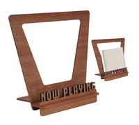 Now Playing - Soporte para discos de madera, estante de almacenamiento de discos de madera minimalista, tocadiscos de audio y video para archivos, libros