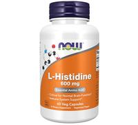 Now Supplements, L-Histidine 600 mg, Essential Amino Acid, Critical for Normal Brain Function*, Immune System Support*, 60 Veg Capsules, White, Off-White, 0.2 pounds