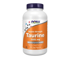 now - taurina 1,000 mg, doble concentración - 250 cápsulas vegetales