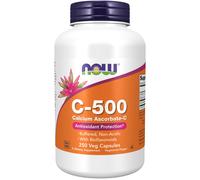 now - vitamina c-500 ascorbato de cálcio - 250 cápsulas vegetais