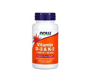 Now Vitamina D-3 1000UI & K2 45mcg x120