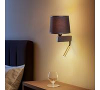 Nowodvorski Lighting Aplique de pared Chillin con brazo de lectura, negro/dorado
