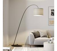 Nowodvorski Lighting Lámpara arqueada Alice con pantalla textil gris