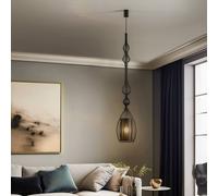 Nowodvorski Lighting Lámpara colgante Abi L en forma alargada, negro