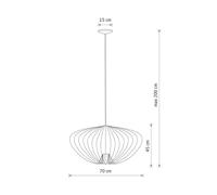 Nowodvorski Lighting Lámpara colgante Pumpkin L, gris oscuro, Ø 70 cm, metal, GU10
