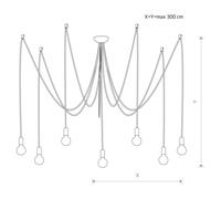 Nowodvorski Lighting Lámpara colgante Spider en blanco, 7 luces