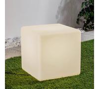Nowodvorski Lighting Lámpara de suelo Cumulus Cube M, 38 cm, blanca, plástico, IP44, E27