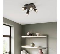 Nowodvorski Lighting Lámpara de techo Eye Spot de 4 luces cuadrada, negra