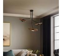 Nowodvorski Lighting Plafón Disk con elementos de madera, 3 luces