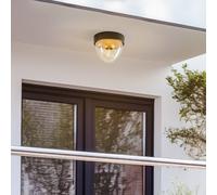 Nowodvorski Lighting Plafón Nook con pantalla transparente, negro/dorado