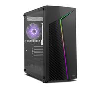 NOX Xtreme Products Infinity Zeta - Minitorre M-ATXITX ARGB Rainbow dinámica, Panel Lateral Cristal Templado, Espacio para 6 Ventiladores, Compatible con gráficas hasta 310mm, USB 3.0, Color Negro