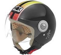 NOX, Casco jet moto n210 arcoiris negro, M