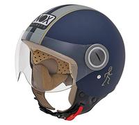 NOX, Casco jet moto n210 azul mate gris, XL