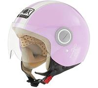 NOX, Casco jet moto n210 blanco violeta pastel, L