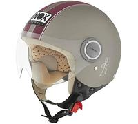 NOX, Casco jet moto n210 titanio mate burdeos, L