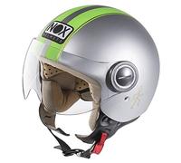 NOX, casco moto jet n210 verde Gris, XS