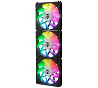 NOX XTREME PRODUCTS HUMMER EASY LINK - Set de 3 ventiladores 120 mm, LED ARGB, PWM ultrasilenciosos, conexión sin cables, 4 pads de goma antivibración, velocidad hasta 1500 RPM, color negro