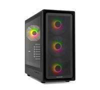 NOX Hummer Aero - Semitorre ATX | M-ATX | ITX 4 Ventiladores ARGB PWM de 140mm Incluidos, Frontal Mesh, Lateral Cristal Templado, USB-C y USB 3.0, Soporte para GPU de 420 mm, Filtro Magnético, Negra