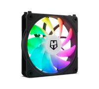 NOX XTREME PRODUCTS Hummer Easy Link Black - Ventilador 120 mm LED ARGB, PWM ultrasilencioso, 9 aspas, sin cables, 4 pads antivibración, velocidad hasta 1500 RPM, negro