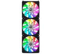 NOX XTREME PRODUCTS HUMMER EASY LINK - Set de 3 ventiladores 120 mm, LED ARGB, PWM ultrasilenciosos, conexión sin cables, 4 pads de goma antivibración, velocidad hasta 1500 RPM, color negro