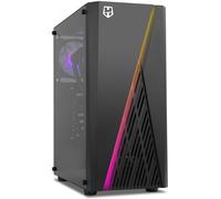 NOX Xtreme Products Hummer Frost - Microtorre Micro ATX,ATX, hasta 6 Ventiladores 160mm, Tira LED ARGB Rainbow, Ventana Cristal Templado, gráficas Gran tamaño, USB 3.0, Color Negro
