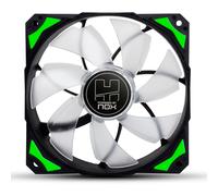 NOX HUMMER H-FAN - Ventilador para Caja PC 120mm, LEDs brillantes, 7 Aspas Traslúcidas, Rodamientos Hidráulicos, Esquinas Soporte goma, Color Verde - Negro