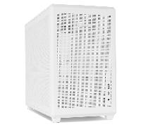 NOX Xtreme Products Hummer Refresh - Mini Torre Micro ATX/ITX transportable, diseño Rejilla Completa, Ventilador PWM 120mm Incluido, Espacio para 5 Ventiladores, USB-C y 3.0, Color Blanco
