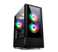 NOX XTREME PRODUCTS HUMMER NEMESIS - Semitorre Micro ATX;ATX, lateral y frontal de cristal templado, ventiladores infinitos LED ARGB, hasta 8 ventiladores, graficas gran tamaño, USB 3.0, negro