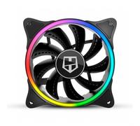 NOX Hummer X-FAN - Ventilador PC 120 mm con doble anillo LED ARGB Rainbow, ultra silencioso con pads antivibración, gran flujo de aire, conector 3 pines, negro