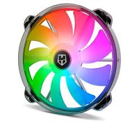 NOX XTREME PRODUCTS Hummer X200 - Ventilador caja PC 200 mm ARGB, 9 aspas traslúcidas, diseño silencioso, rodamientos hidráulicos, soporte goma, negro
