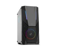 NOX Infinity Delta -NXINFTYDELTA- Semitorre tira LED ARGB ATX-Micro ATX-ITX, lateral acrílico, 2 ventiladores ARGB 120mm preinstalados, USB 3.0, espacio para hasta 8 ventiladores, color negro