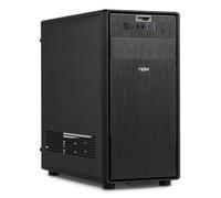 NOX Lite 035 - Minitorre con Fuente de Alimentación de 500W Incluida, USB 3.1 Type-C, 2X USB 3.0, Lector de Tarjetas SD/TF, Ventilador Trasero de 120 mm y Panel con Efecto Cepillado, Negro