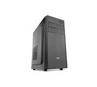 Nox LITE010 - NXLITE010 - Caja PC, frontal con acabado cepillado, fuente alimentación ATX 500W preinstalada, compatible con placas ATX, micro ATX e ITX, color negro