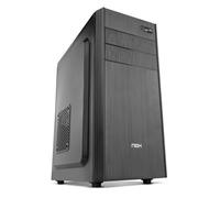 Nox LITE010 - NXLITE010 - Caja PC, frontal con acabado cepillado, fuente alimentación ATX 500W preinstalada, compatible con placas ATX, micro ATX e ITX, color negro